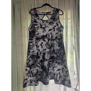 WEDDING GUEST Apt 9 Size L Black And White Sleeveless Fit And Flare Dress
